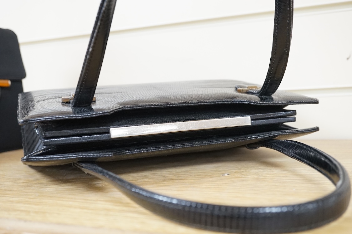 Two 1950's-60's Gucci handbags with one dust bag, largest 26cm wide